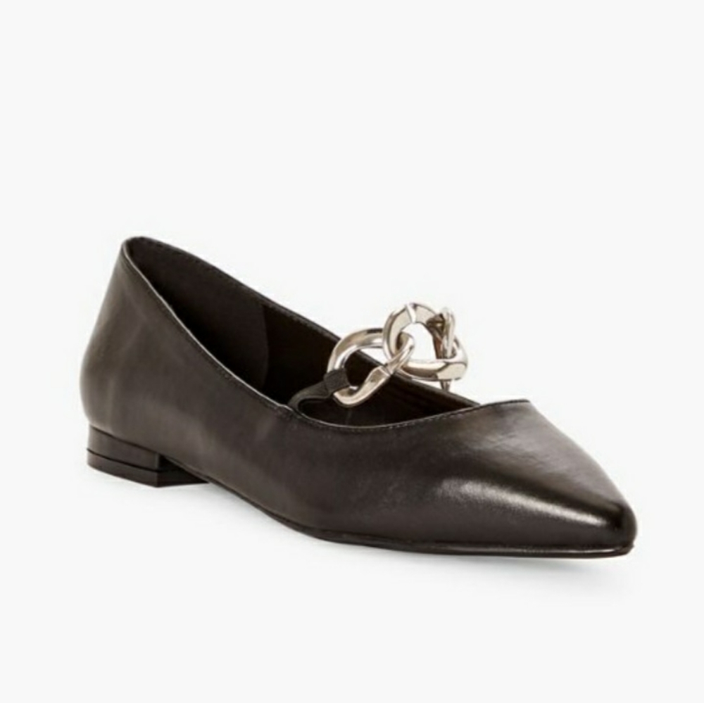 JustFab Black Nicolette Flat Size 10